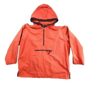 GV Sport Orange Nylon Hooded Anorak Pullover Jacket 2X Mesh Lined